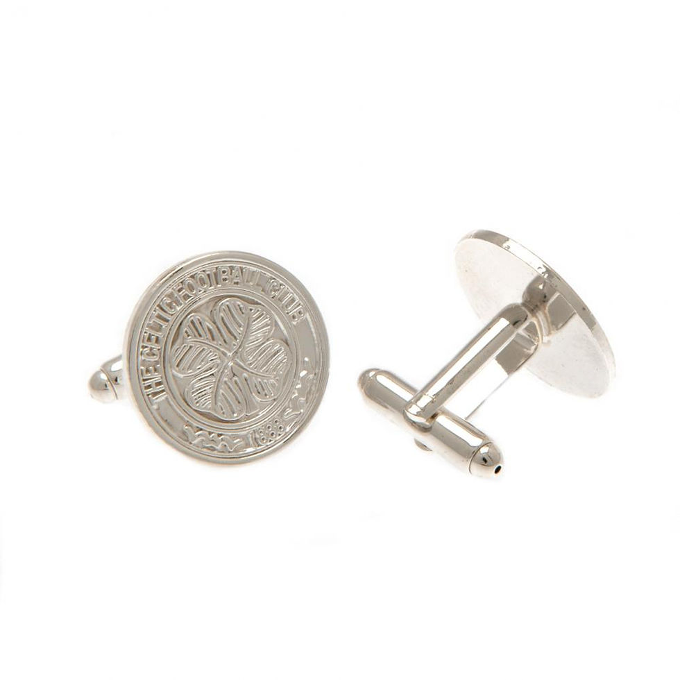 Celtic FC Silver Plated Formed Cufflinks.