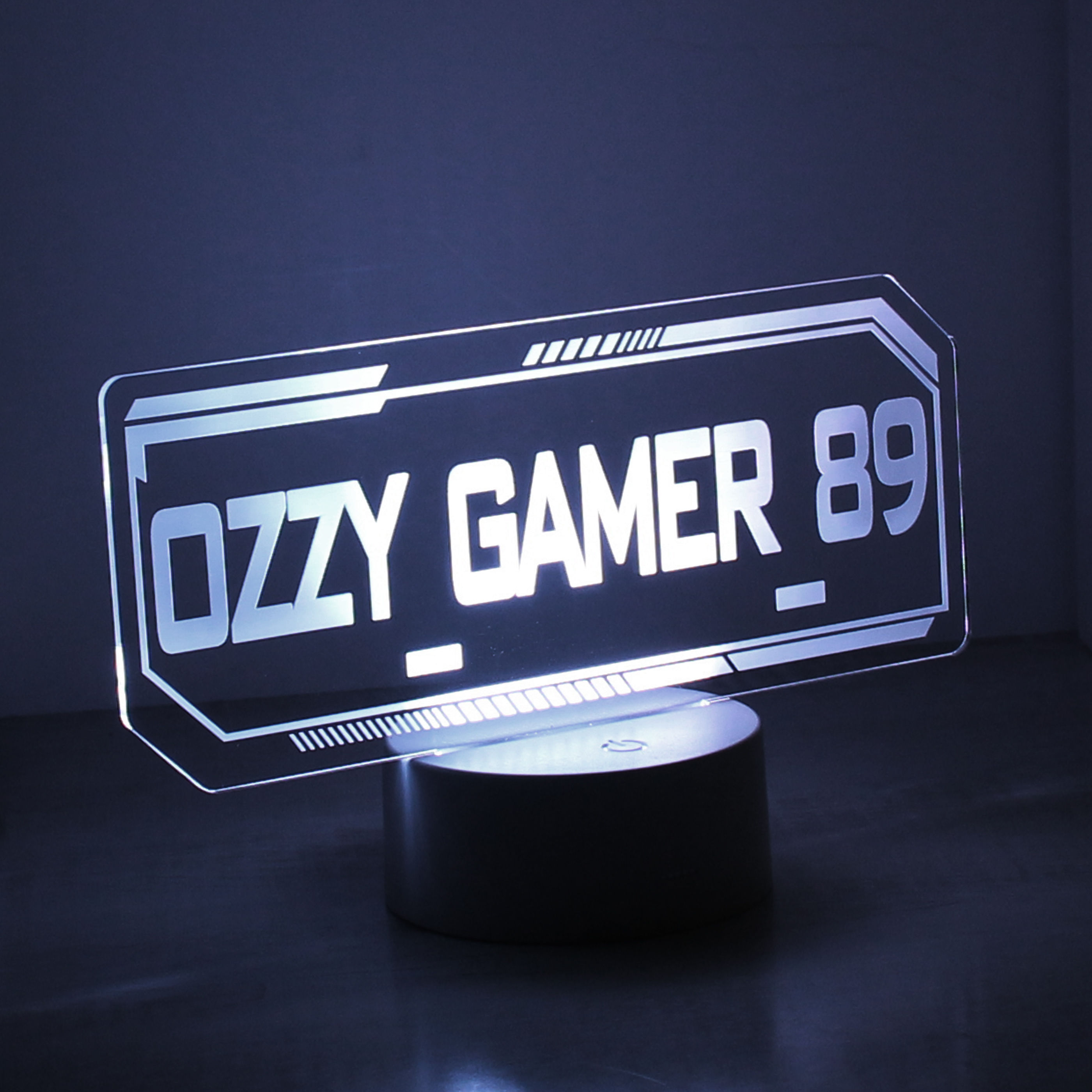 Personalised Gamer Tag LED Colour Changing Night Light.