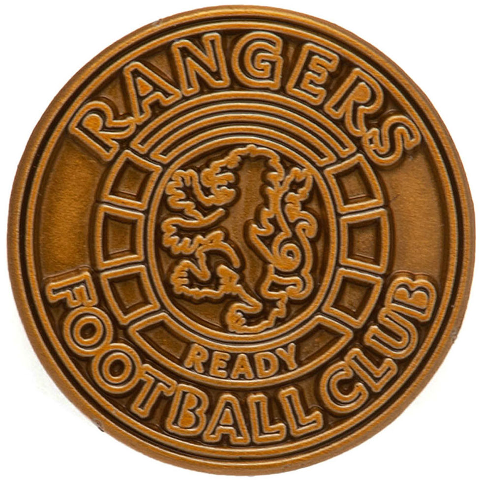 Rangers FC Antique Gold Ready Crest Badge.