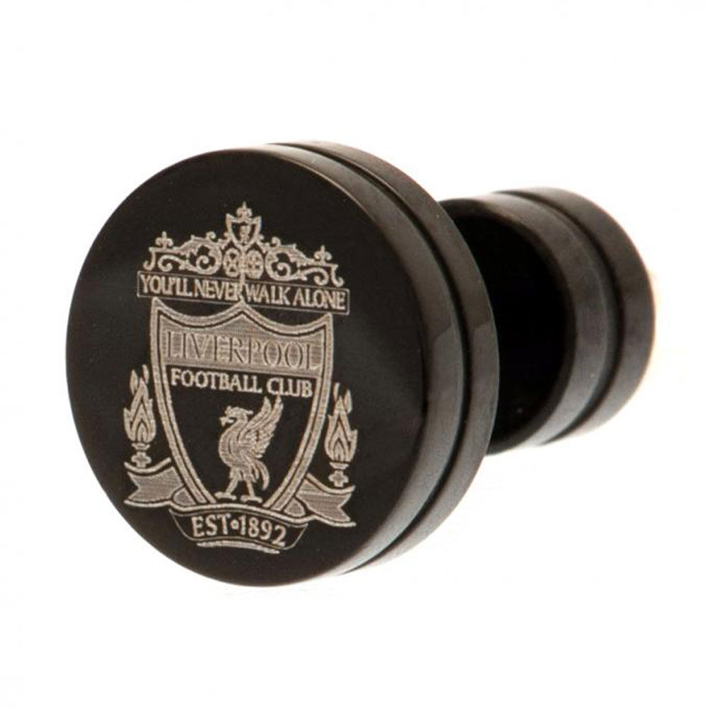 Liverpool FC Black IP Plated Stud Earring.