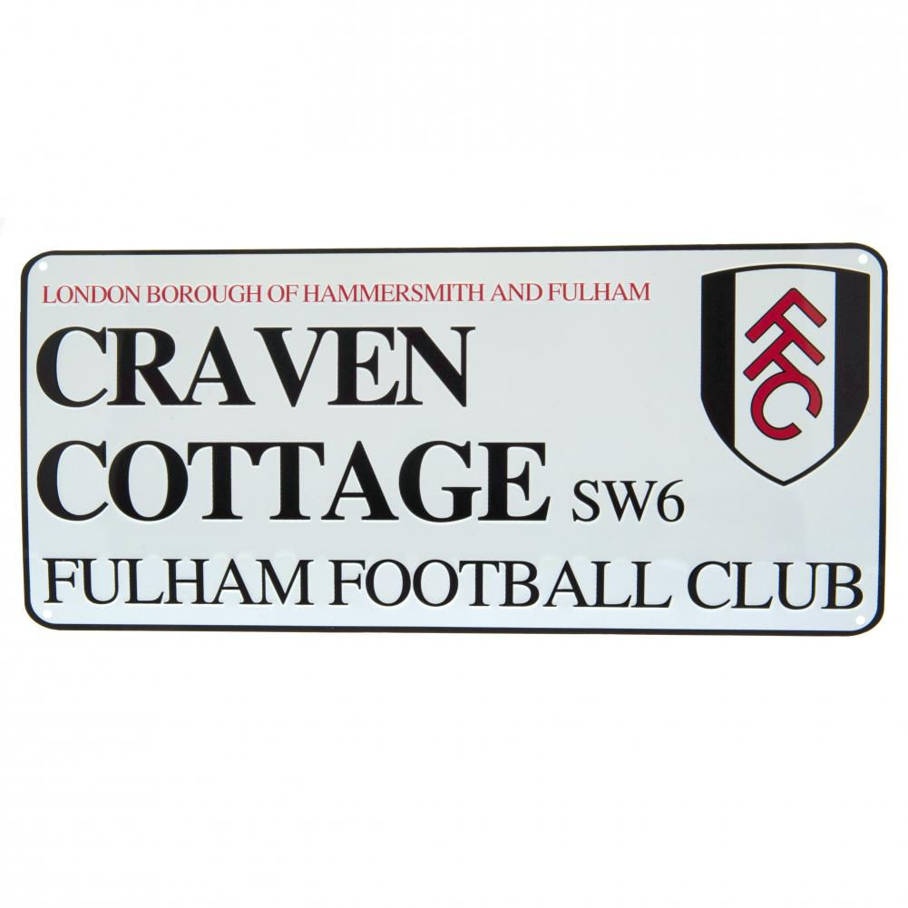 Fulham FC White Street Sign.