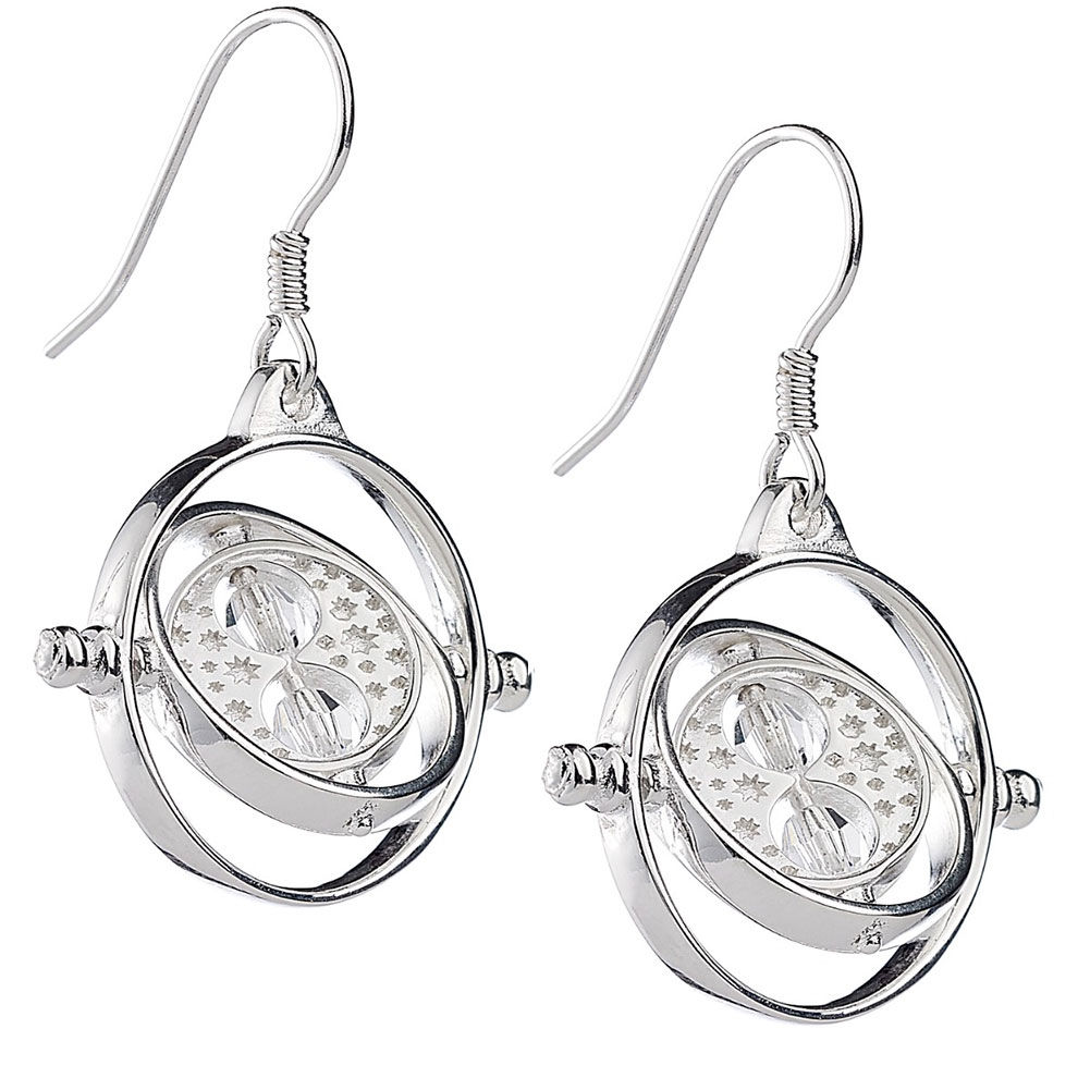 Harry Potter Sterling Silver Crystal Earrings Time Turner.