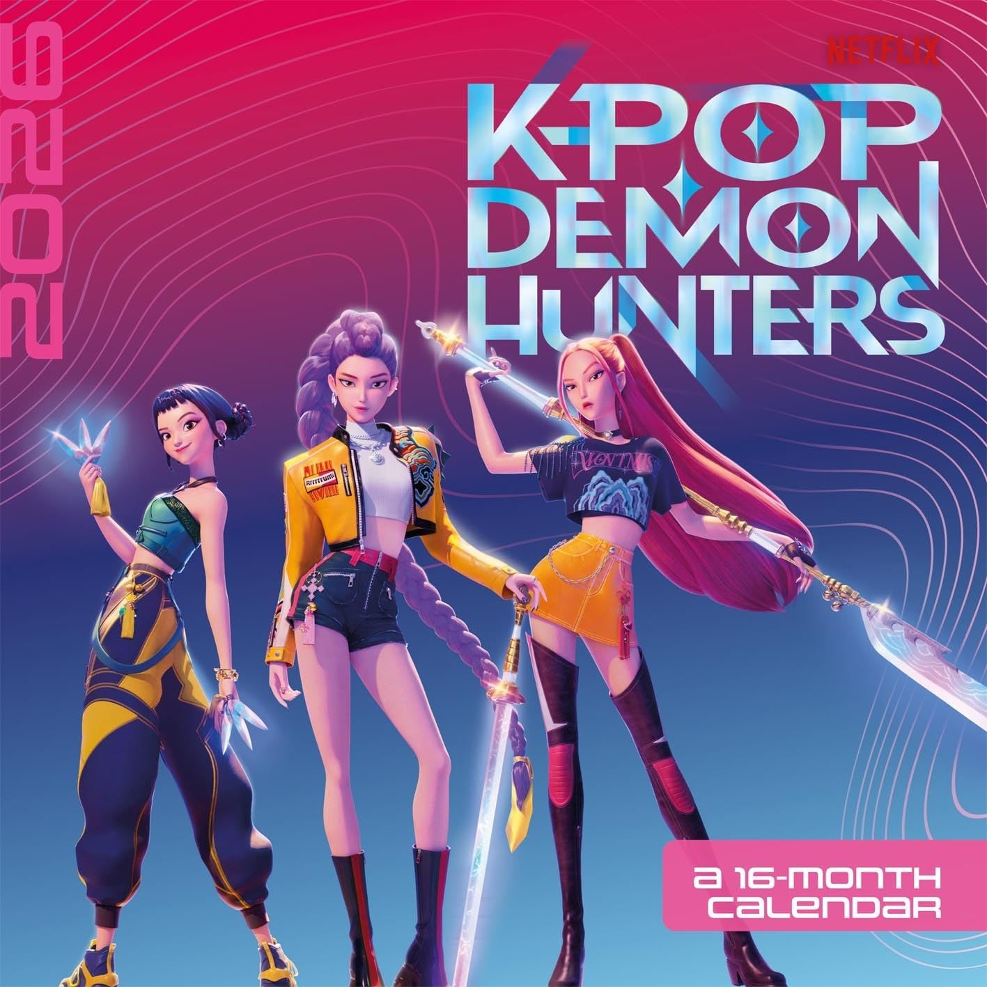 K-Pop Demon Hunters Huntrix Square Calendar 2026.