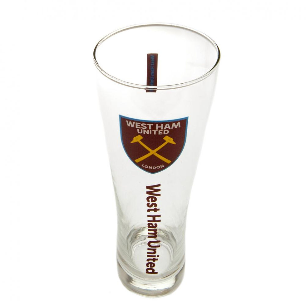 West Ham United FC Tall Beer Glass.