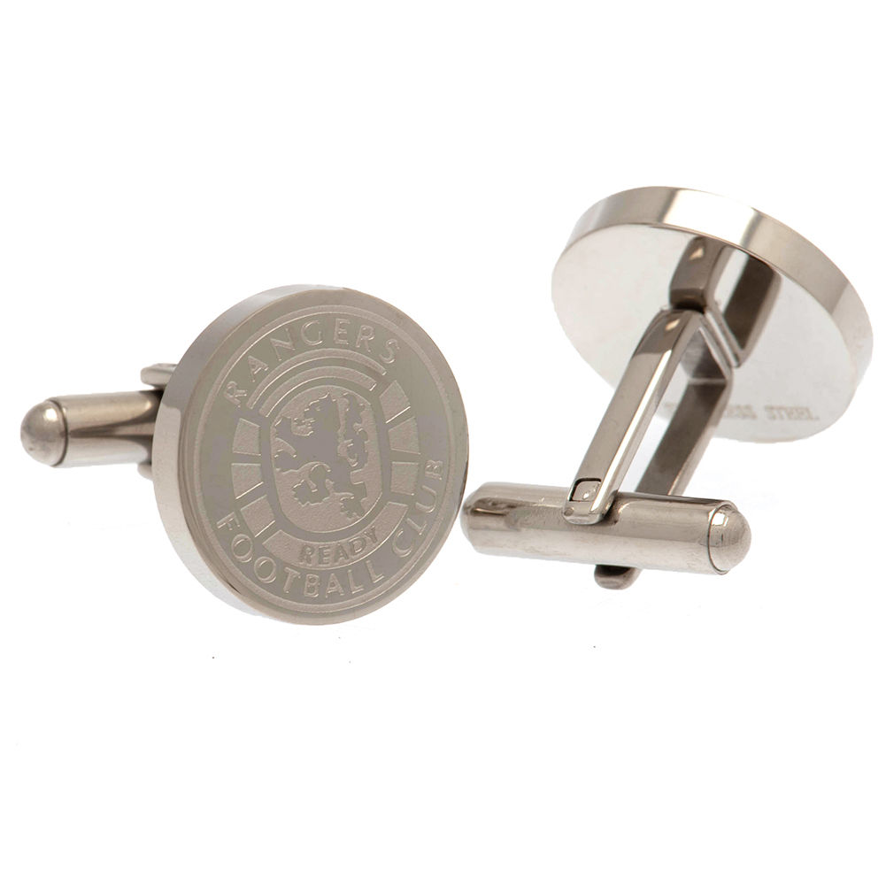 Rangers FC Stainless Steel Formed Ready Crest Cufflinks.