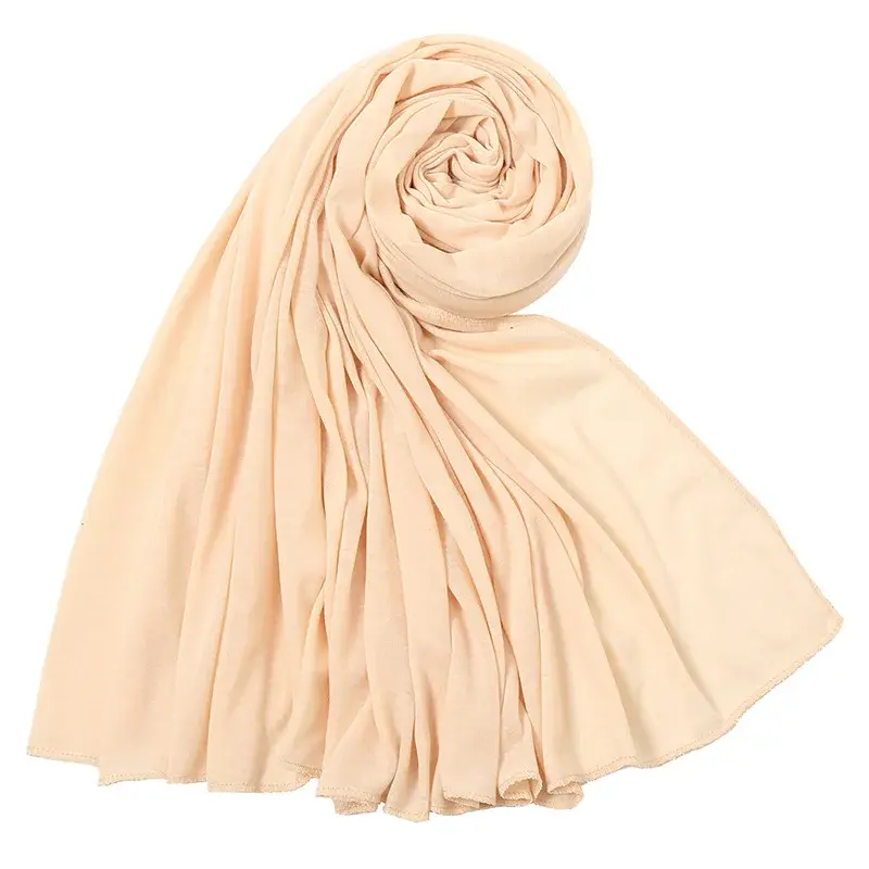 Thumbnail: Hot Muslim Fashion Woman Soft Hijabs Scarf Shawl Plain Cotton Jersey Scarves