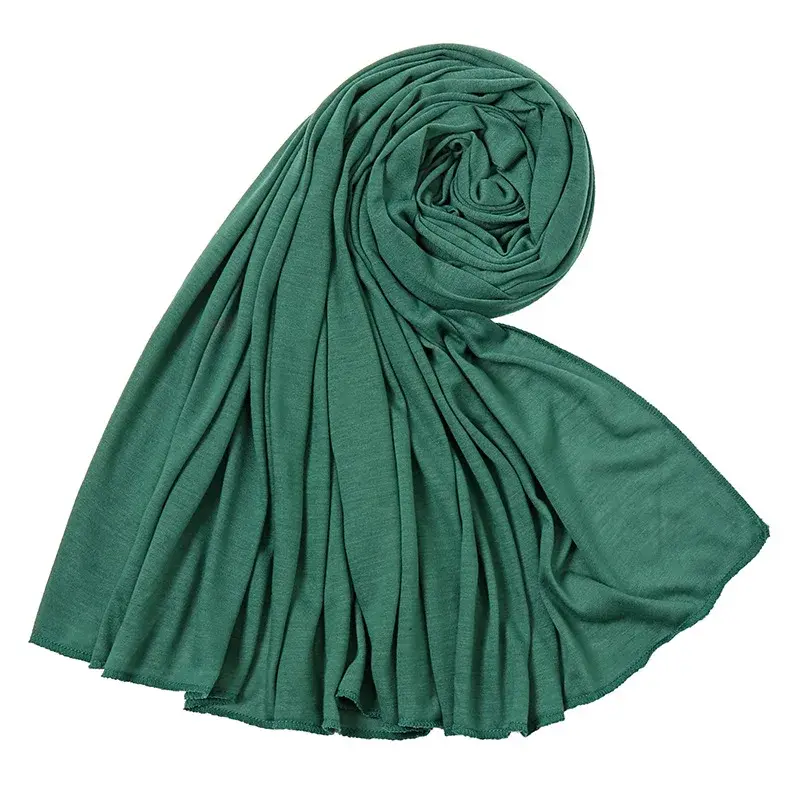 Thumbnail: Hot Muslim Fashion Woman Soft Hijabs Scarf Shawl Plain Cotton Jersey Scarves