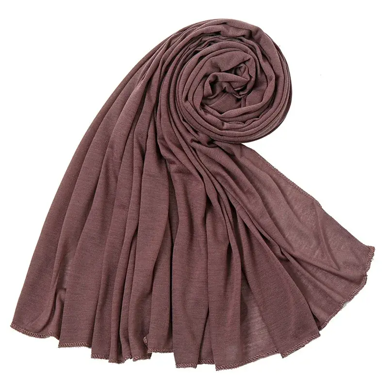 Thumbnail: Hot Muslim Fashion Woman Soft Hijabs Scarf Shawl Plain Cotton Jersey Scarves
