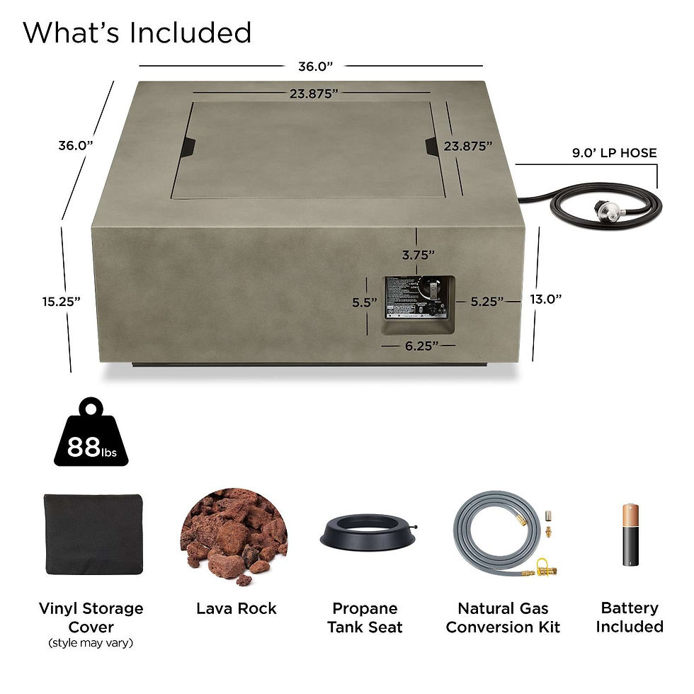 Thumbnail: Aegan Firepit Misty Gray 36x36 pou.