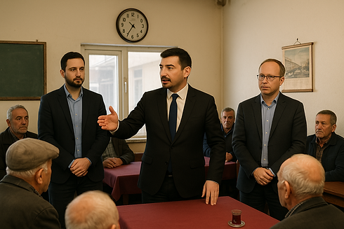 İş insanı ve siyasetci Mehmet Oflaz  Çorlu  da bir  kahve toplantısında
