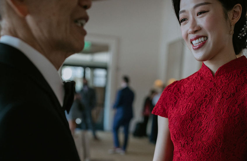 Luxury California wedding, full of curated details, including custom wedding stationery, designer wedding gown, mountain backdrop ceremony, natural wedding makeup, organic flowing wedding florals, and incredible wedding photography. traditional chinese  wedding tea ceremony