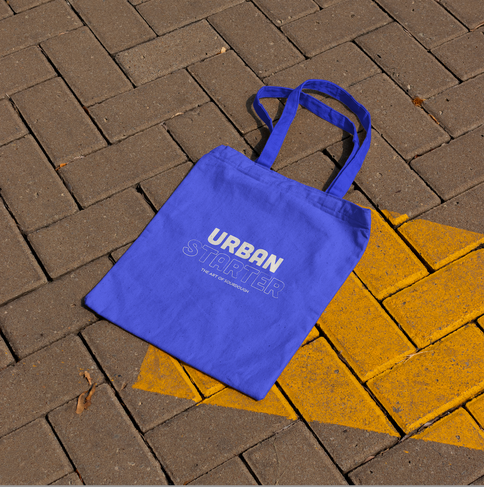 tote bag, sourdough, bread, bakery, branding, brand identity, logo, logo mark, mockup, blue