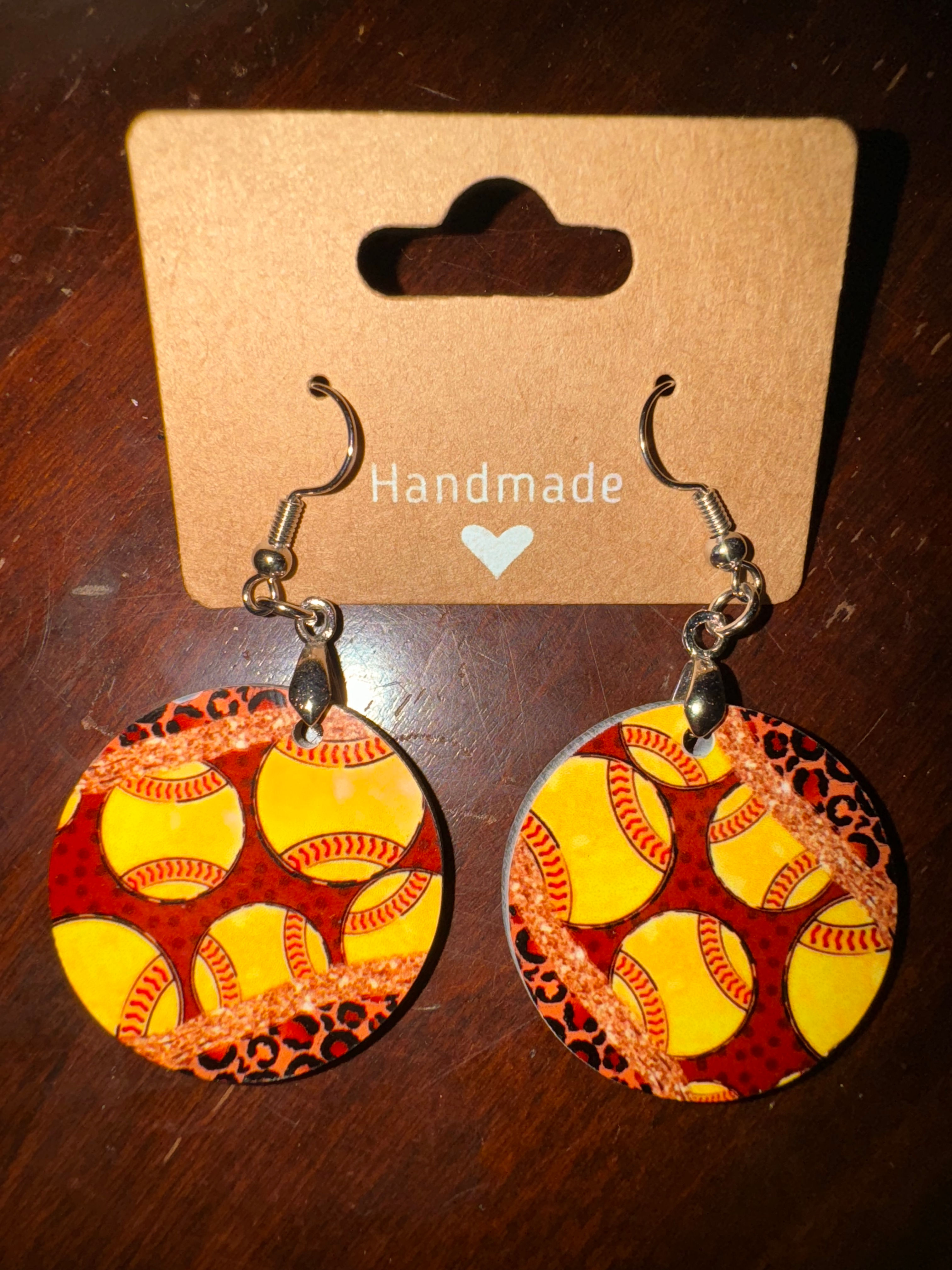 Softball Cheetah Earrings