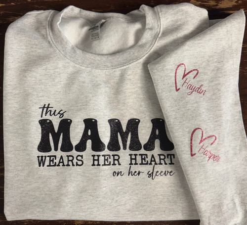 Custom Embroidered Mama Crewneck Sweatshirt - View #10