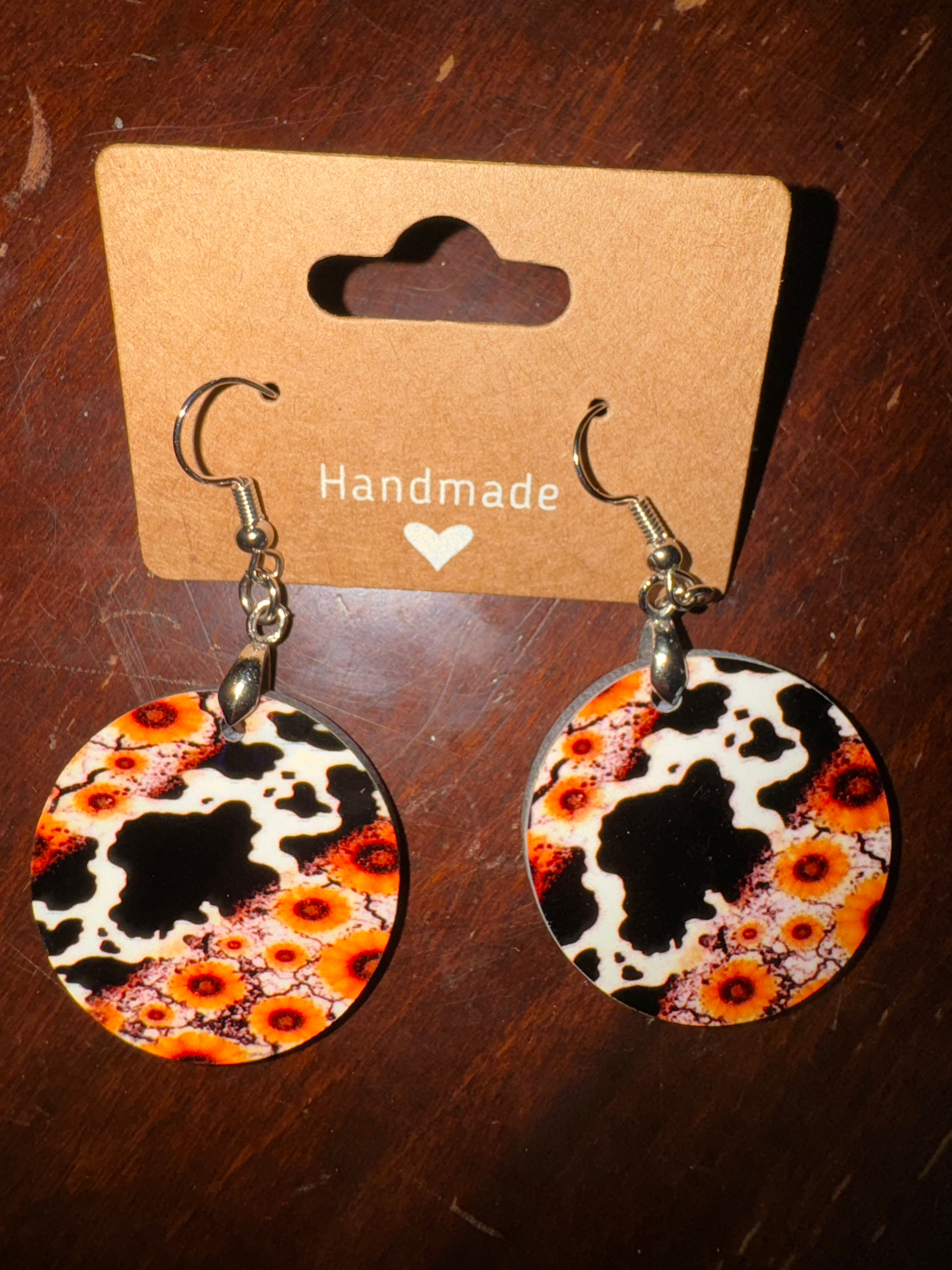 Sunflower Cow Spot Earrings