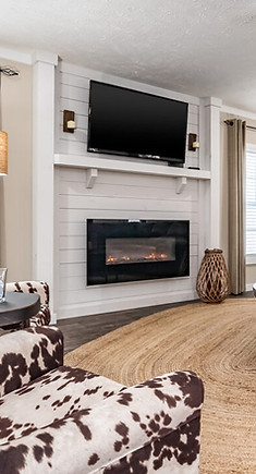 Gorgeous shiplap electric fireplace with full finish sheet rock walls