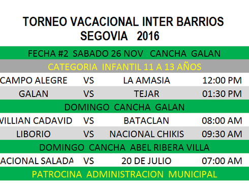 TORNEO VACACIONAL SEGOVIA