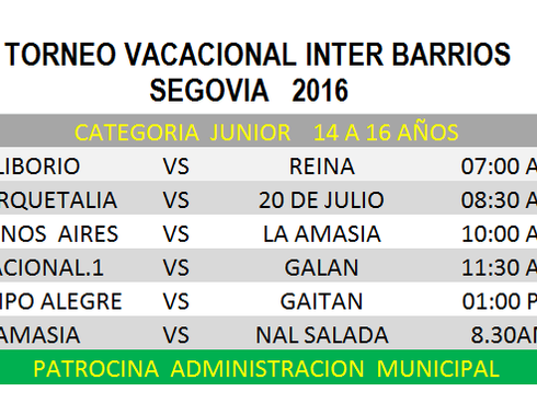 TORNEO  VACACIONAL  SEGOVIA