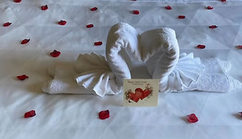 Bed I have made up for special occasions.