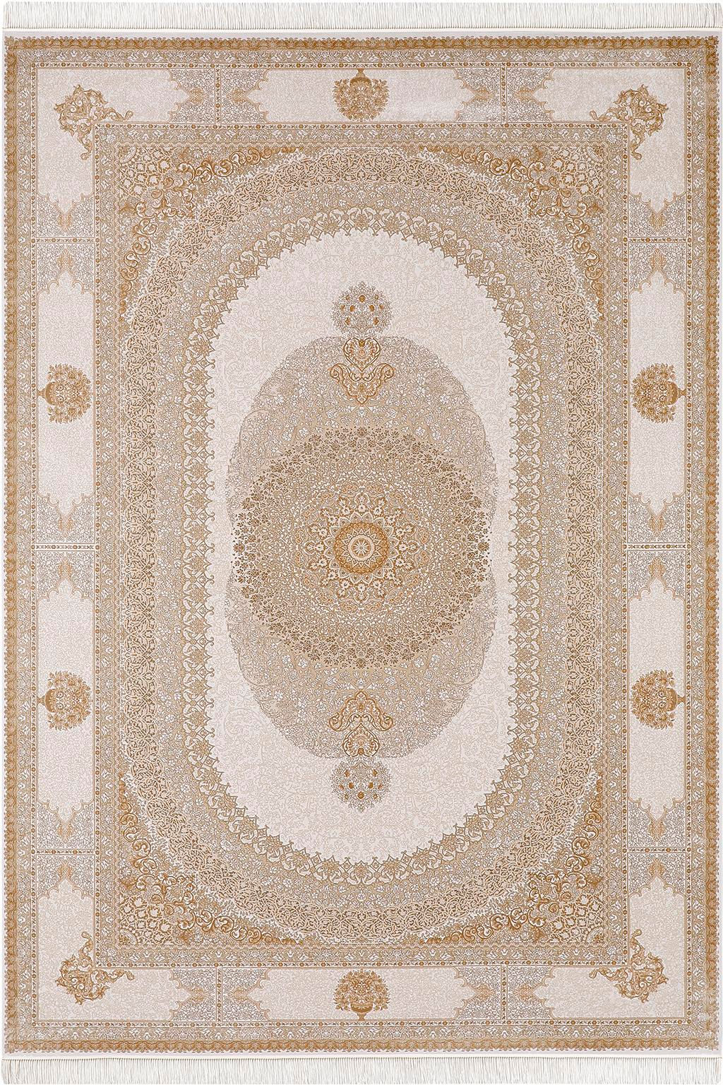 Gold renkleri detaylı klasik göbekli halı.