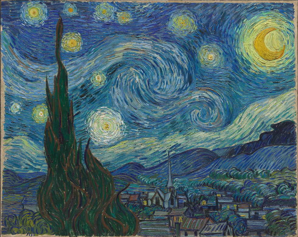 Van Gogh's painting of a starry night sky.
