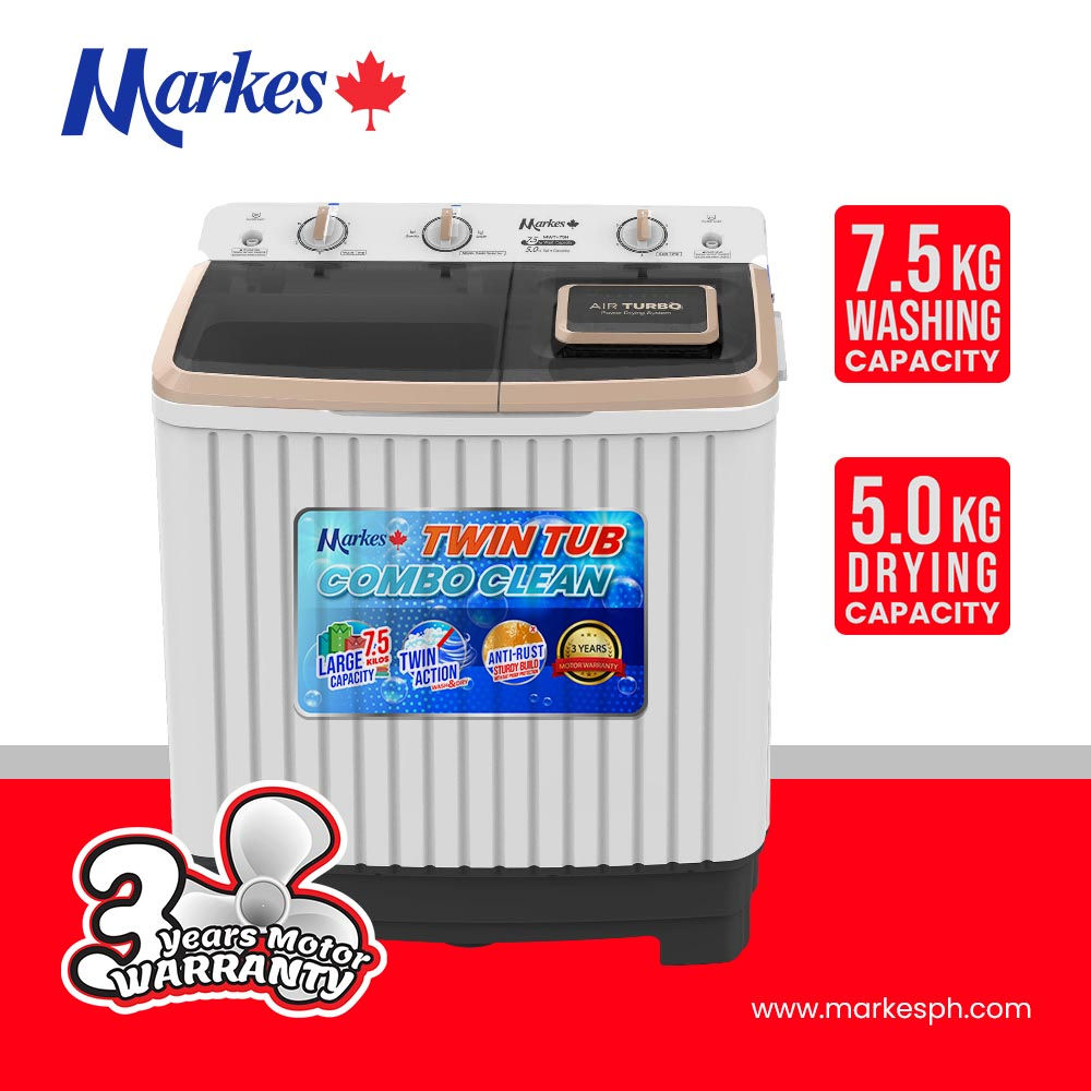 Markes Washing Machine 7.5kg - Twin Tub Rose Gold (MWT-75HRG)