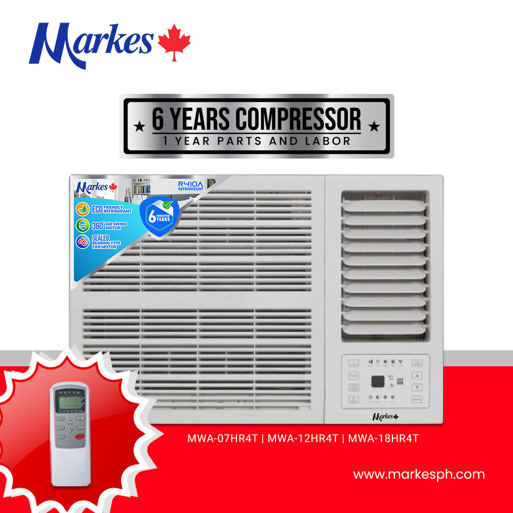 Markes Air Conditioner 1.5HP - Window Type Remote Control (MWA-12HR4T)