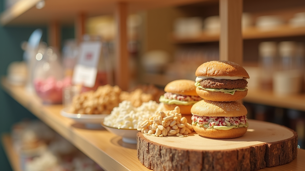 Close-up view of a beautifully arranged product display