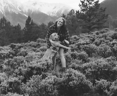 Mouse in nature with their dog