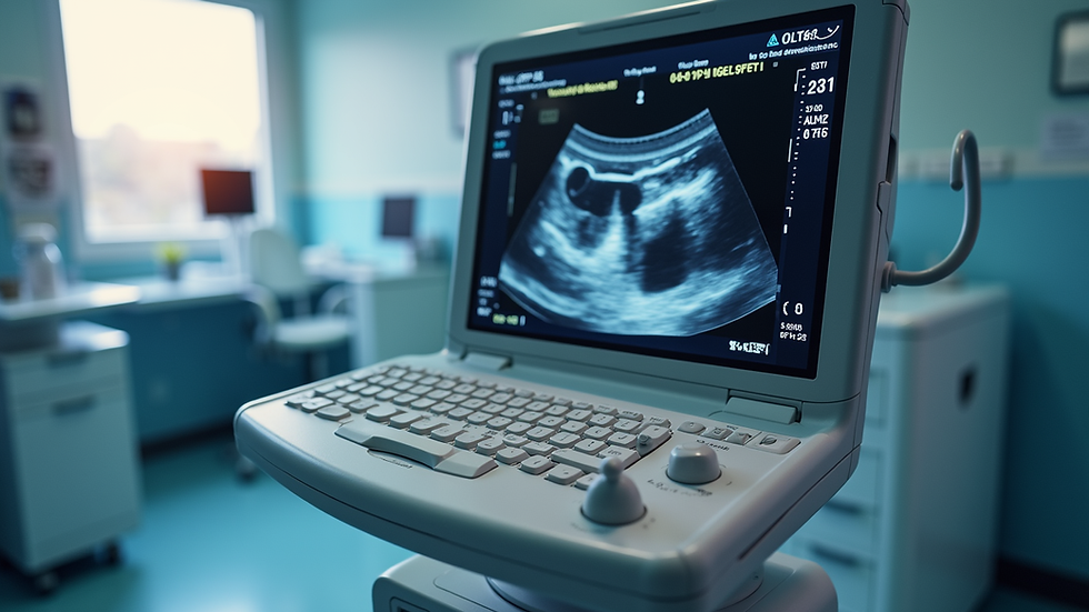 Close-up view of vascular ultrasound equipment in a medical office