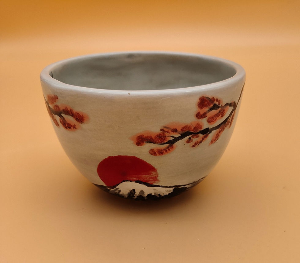 BeWeCeramics tusfestés stílusú bögre Fuji 2