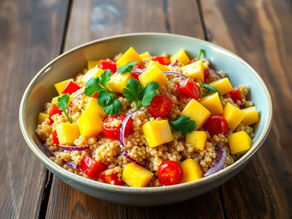 Ensalada de Quinoa Tropical con Aguacate y Mango