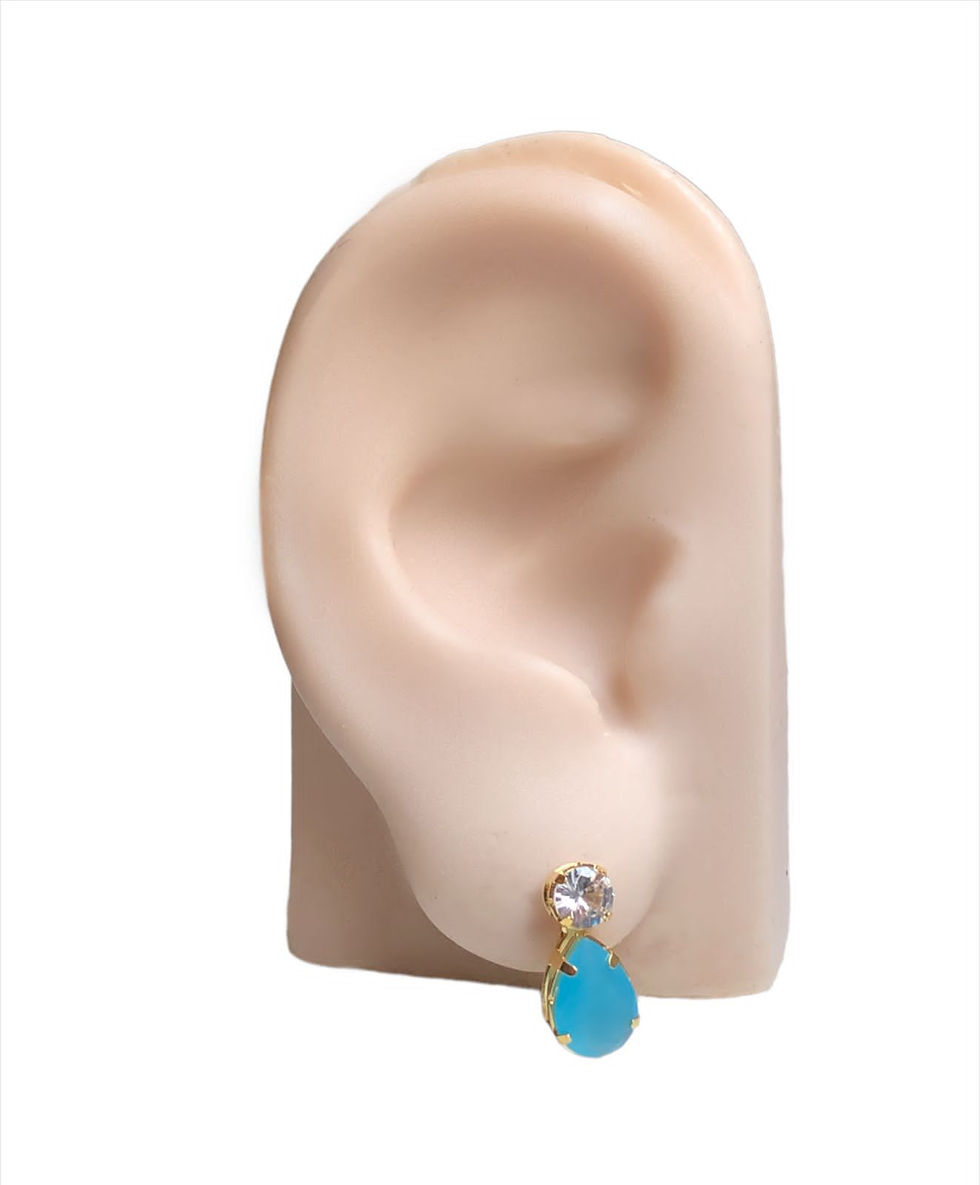Miniatura: Brinco Gota Pedra Zircônia Banhada Ouro 18k-750