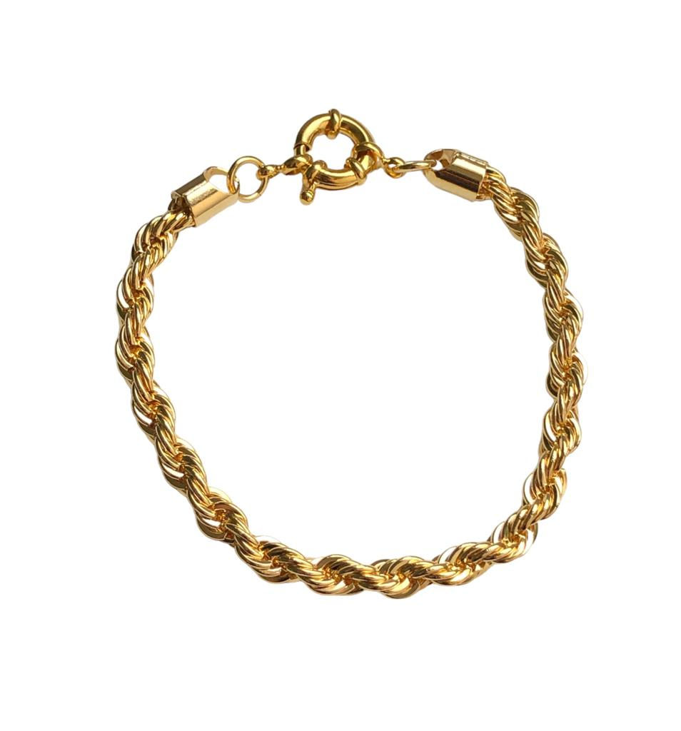 Pulseira Cordão Baiano Banhada a Ouro 18k-750
