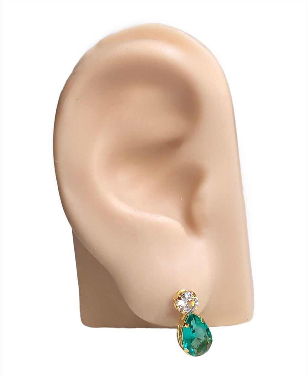 Miniatura: Brinco Gota Pedra Zircônia Banhada Ouro 18k-750