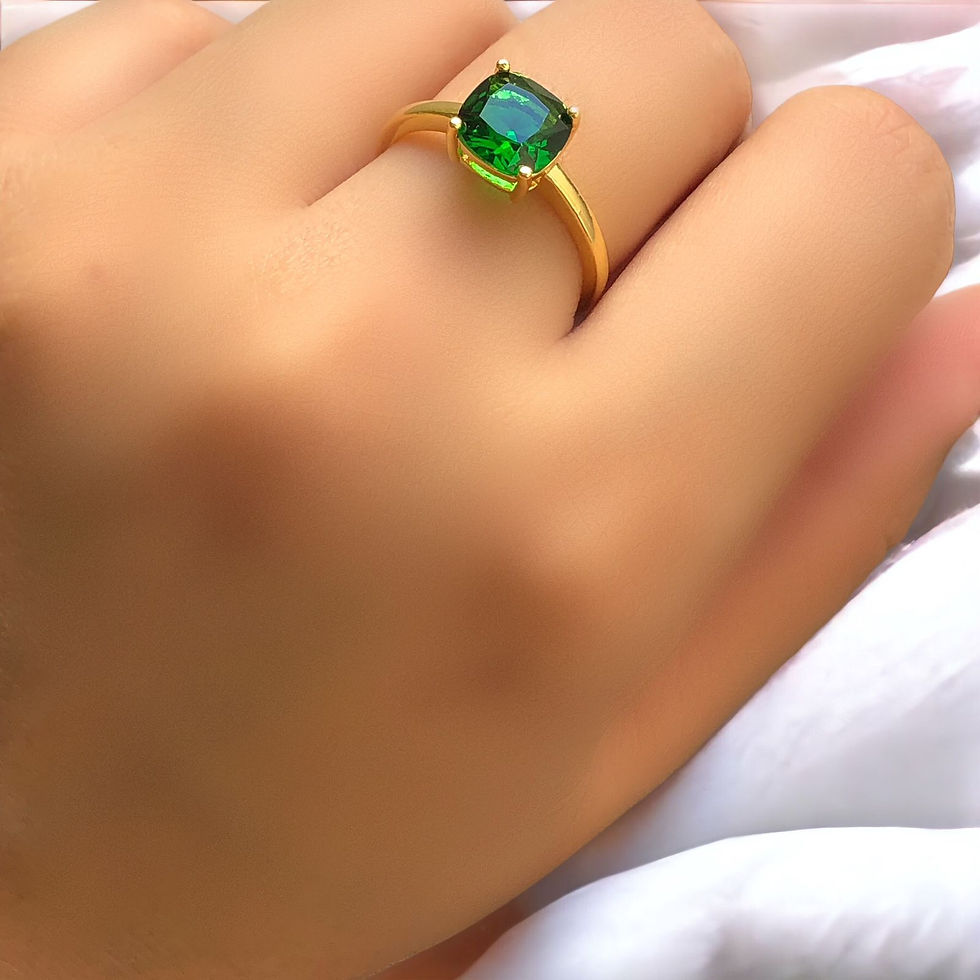 Miniatura: Anel Pedra Zircônia Color Banhada a Ouro 18k-750