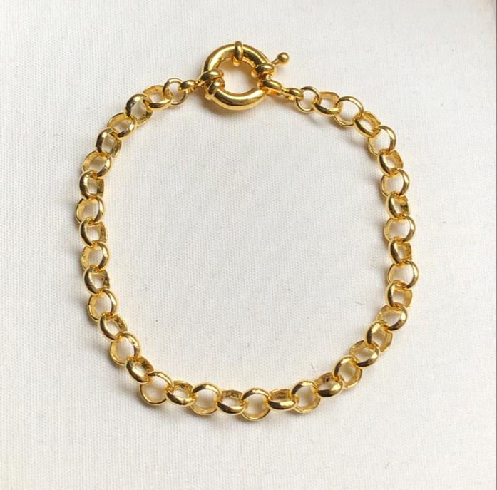 Miniatura: Pulseira Elo Portuguesa Banhada a Ouro 18k-750