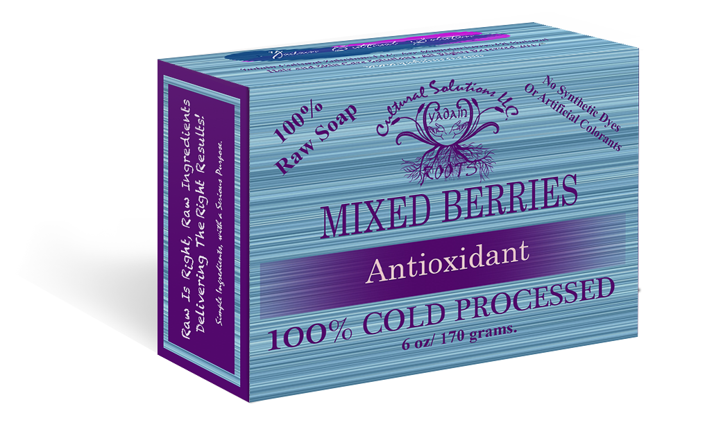 Signature 100% Cold Processed, Raw Bar Soap: MIXED BERRIES (6oz)