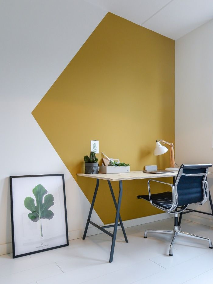 Creative ways to use paint around your home _ Painted wall in yellow colour _ Seasons in Colour Interiors Blog
