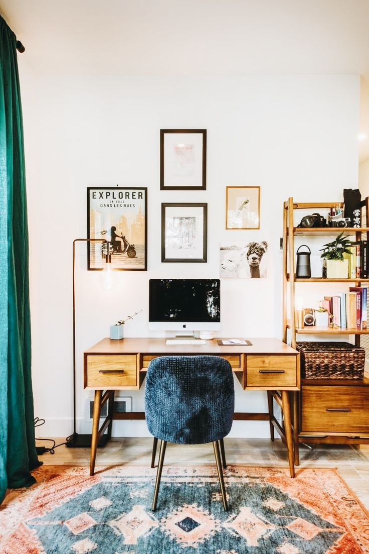 mid century office design and styling | Seasonsincolour Interiors Blog