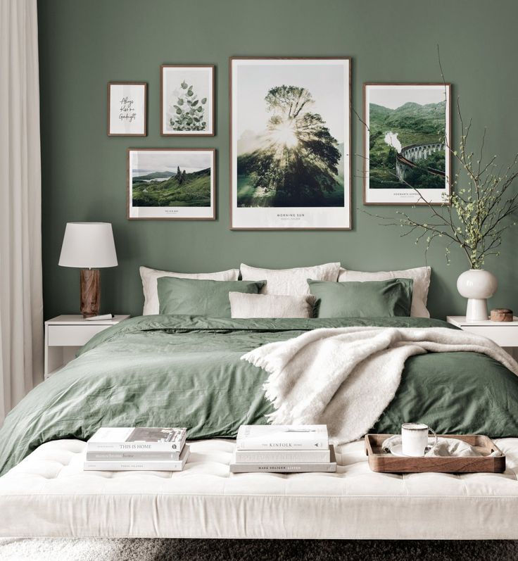 Best bedroom colors to use to aid sleep and relaxation _ Seasonsincolour interiors ideas and tips _ Green color psychology