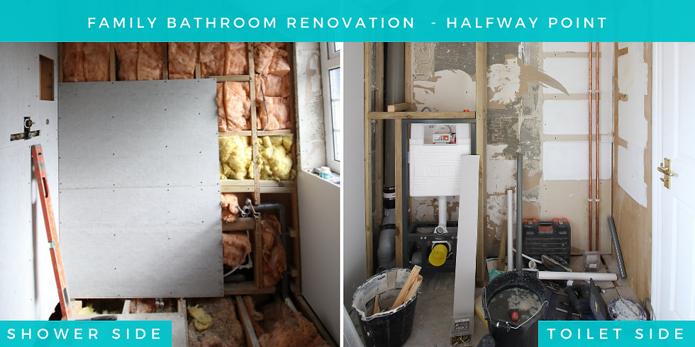 Family Bathroom Renovation marble tiles