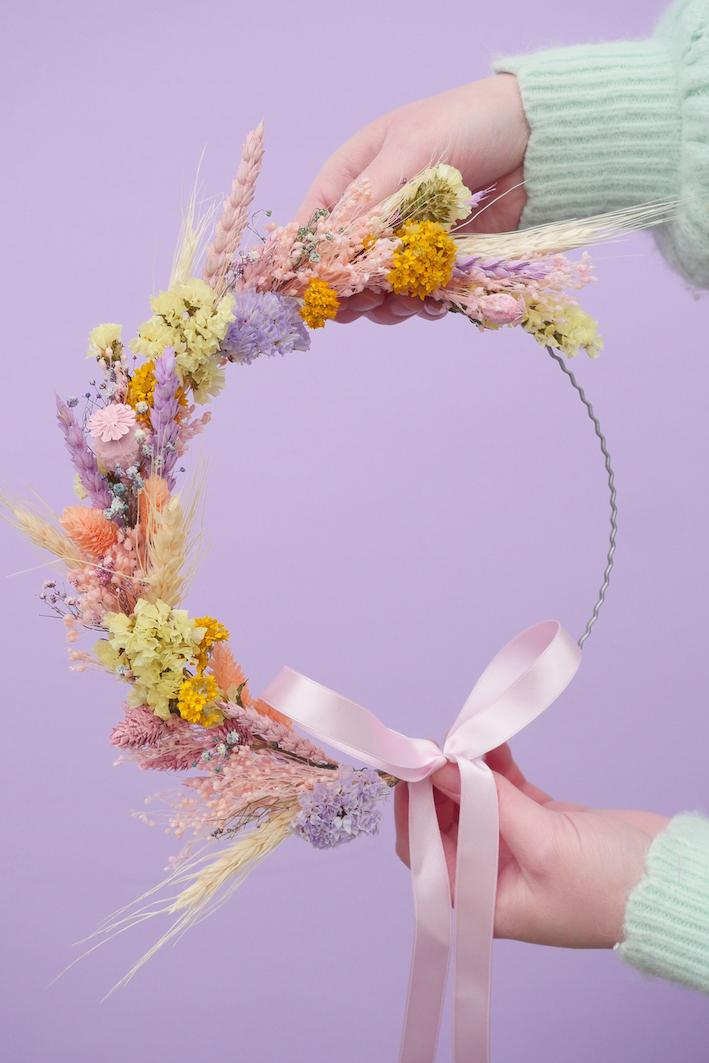 spring wreath The Spring Dried Flower Baked Blossom DIY Wreath, £28, thehappyblossoms.com