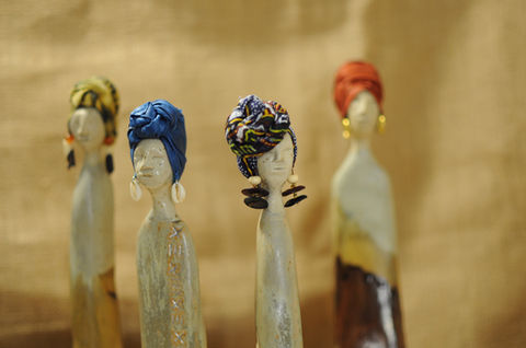 statuettes céramiques africaines
