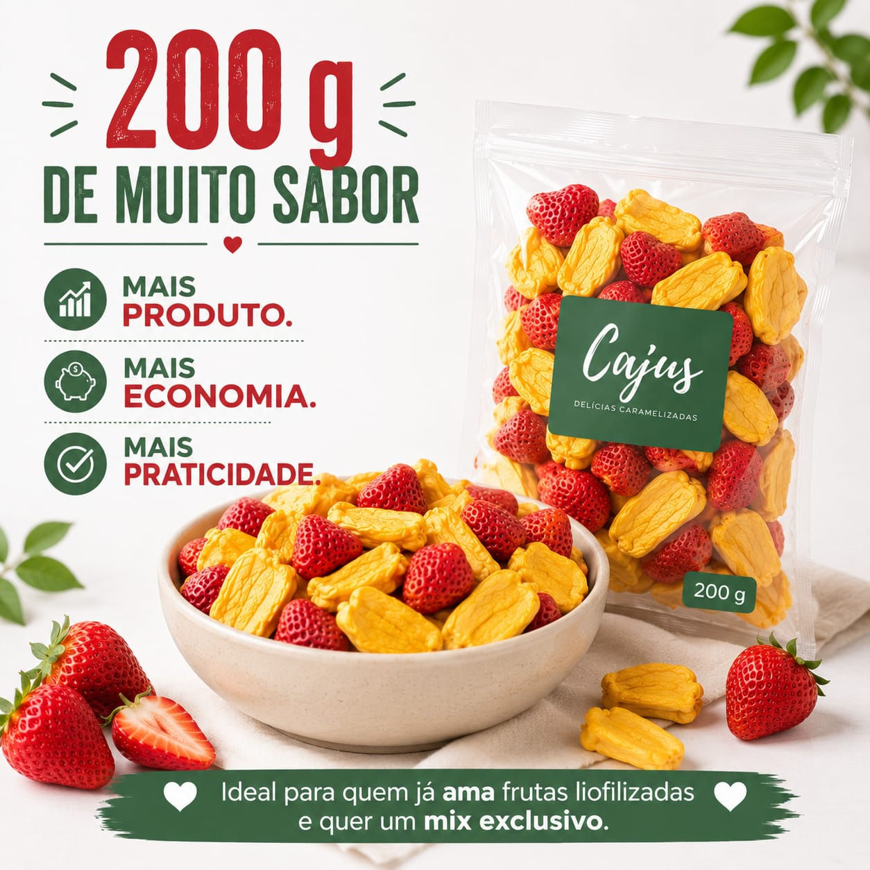 Mix de Frutas Jaca com Morango 200g