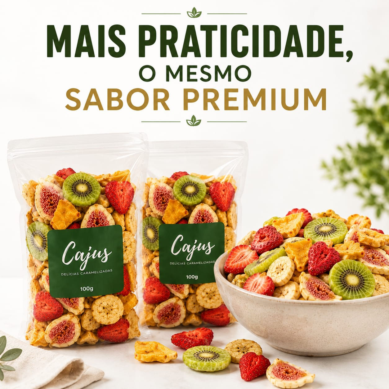 Kit 2 Pacotes de Mix de Frutas Tropicais Liofilizadas – 2 x 100 g