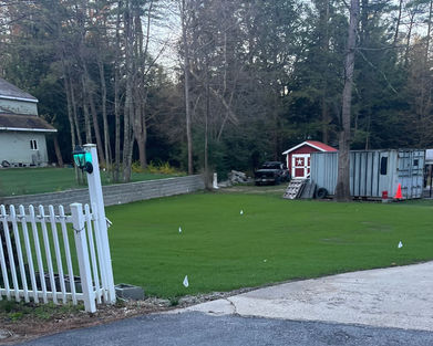 Freshly grown grass residential hydroseeded lawn By KBD Landscaping in Hudson NH