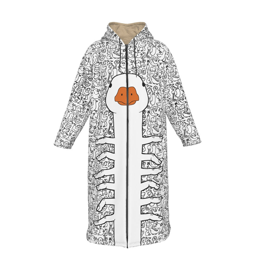 All-Over Print Men's Long Fleece Zip Up Windbreaker