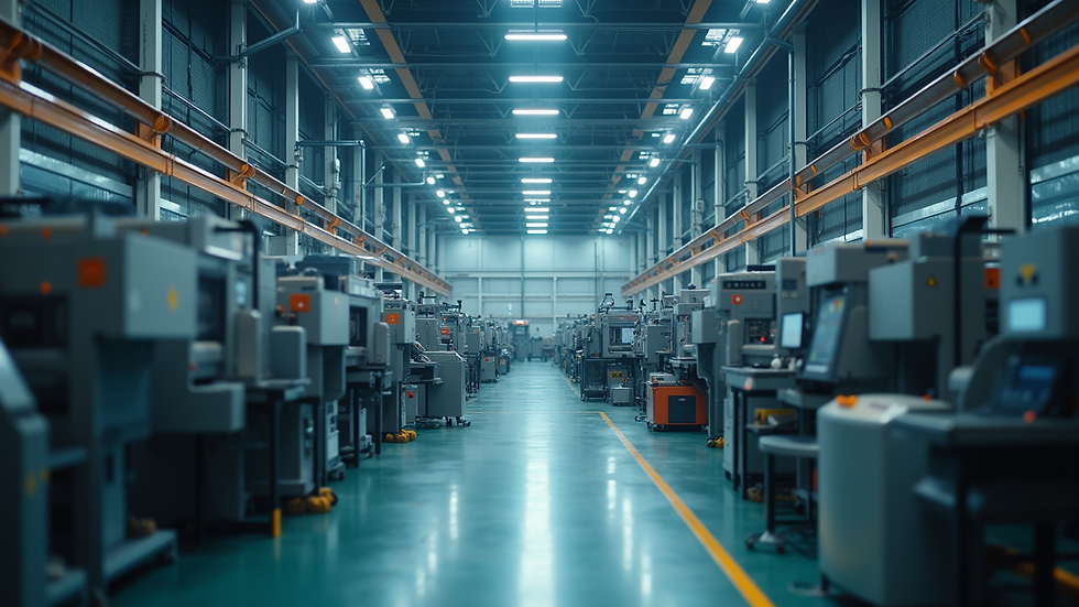 Wide-angle view of a manufacturing facility
