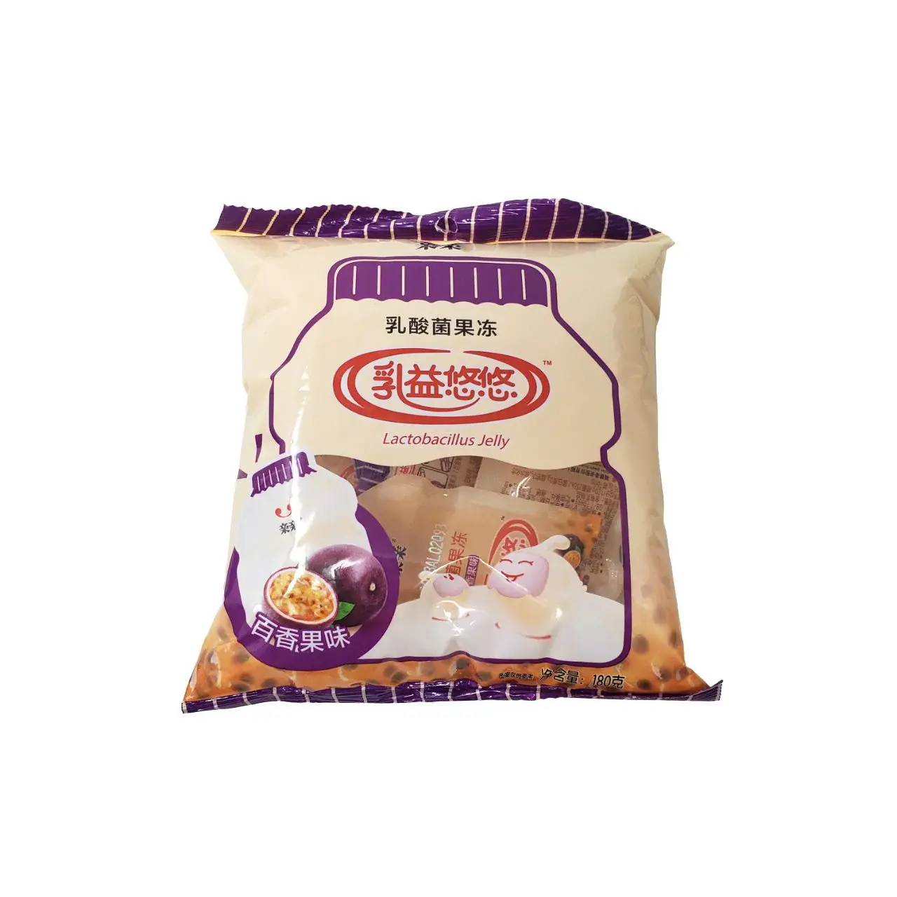 Qinqin T-Shaped Lactobacillus Jelly Passionfruit Flavor 20gx9pcsx24bags